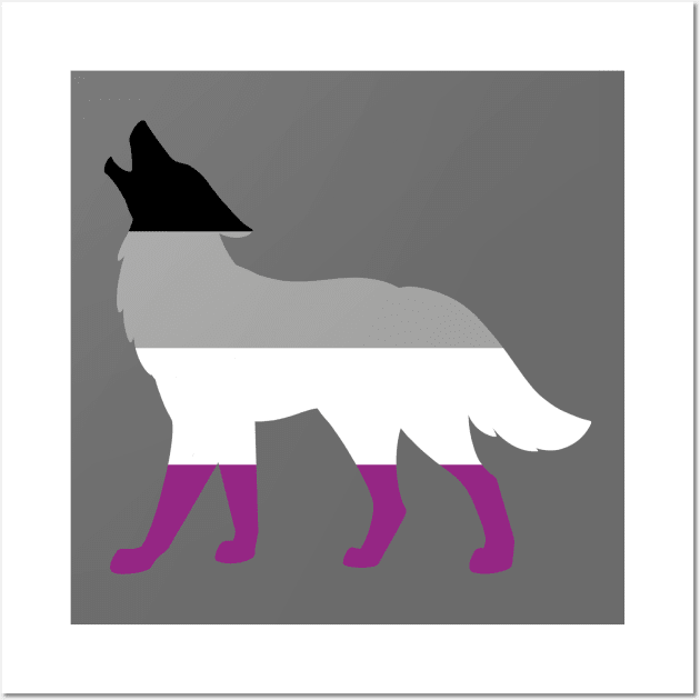 Pride Animals- Asexual Wolf Wall Art by HeckHound